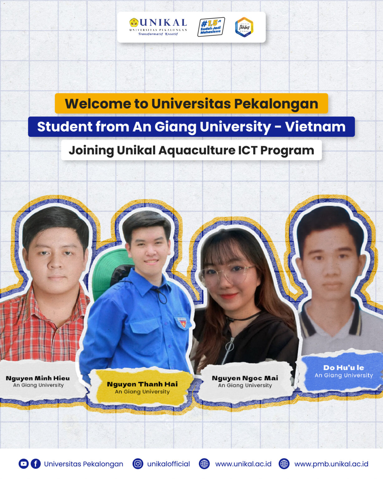 Empat Mahasiswa Vietnam Berkuliah di Fakultas Perikanan UNIKAL melalui Program International Credit Transfer (ICT)